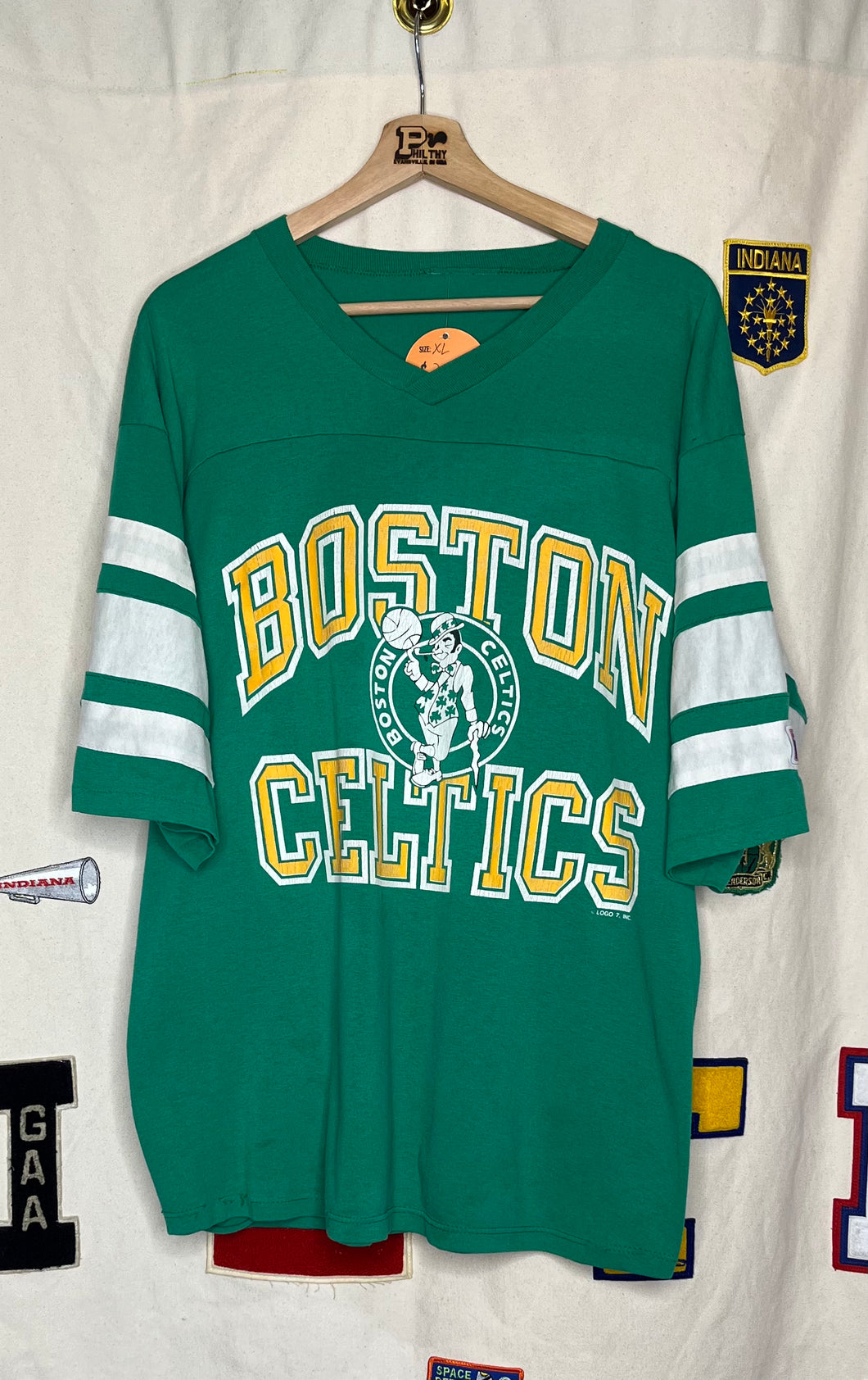 Boston Celtics Logo 7 Raglan Jersey T-Shirt: XL