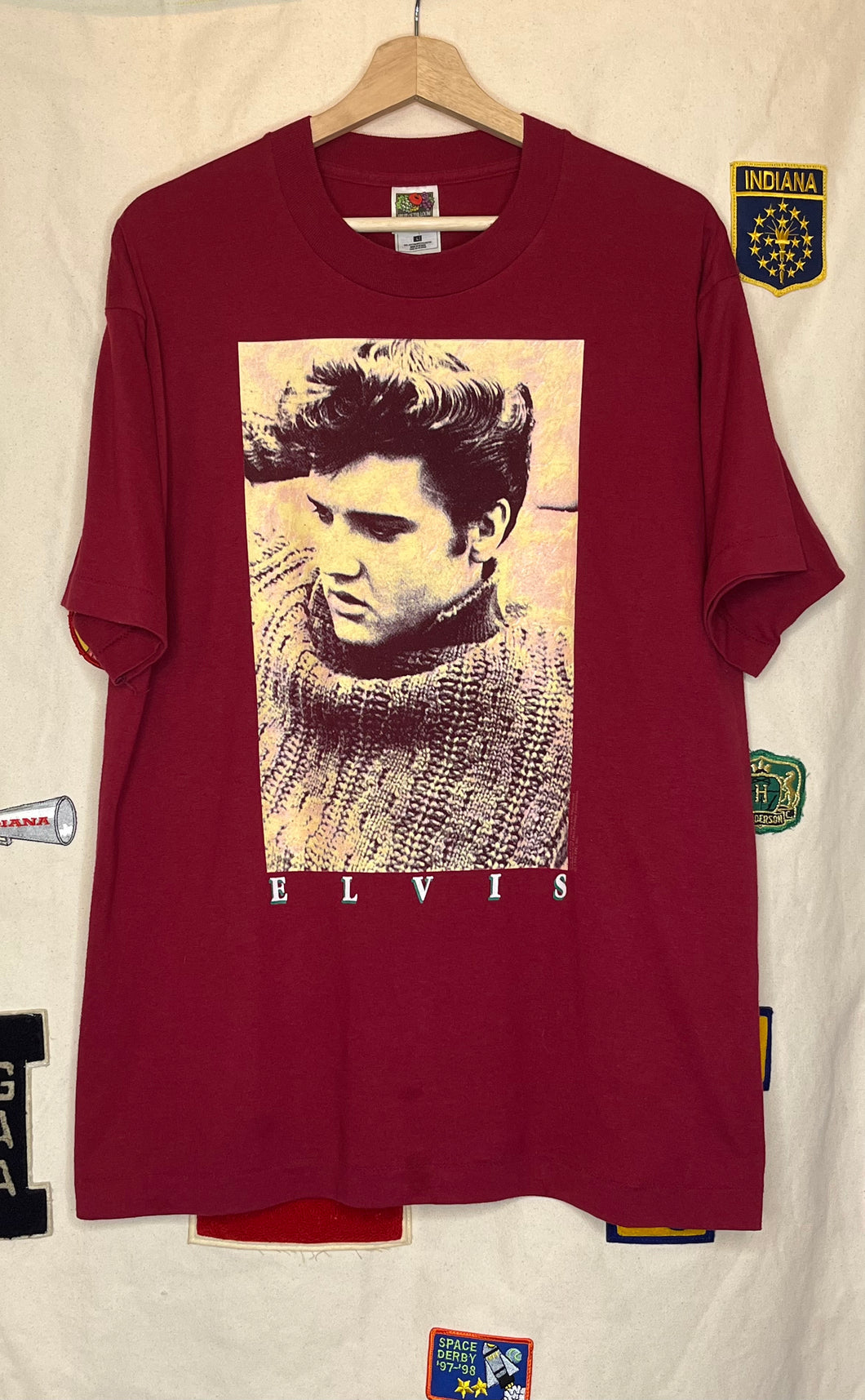 1994 Elvis Presley Maroon T-Shirt: L