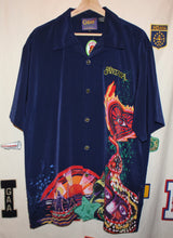 Load image into Gallery viewer, Carlos Santana Navy Button Up Shirt by Dragonfly: Large
