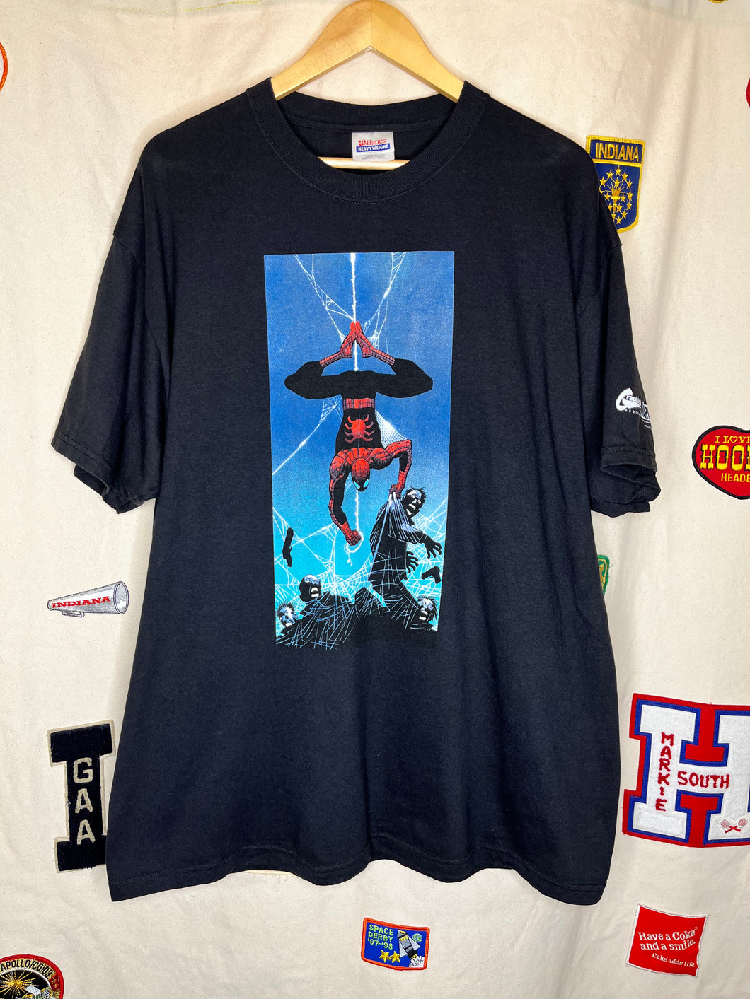 Vintage Marvel Spider-Man 2002 Graffiti Black T-Shirt: XL
