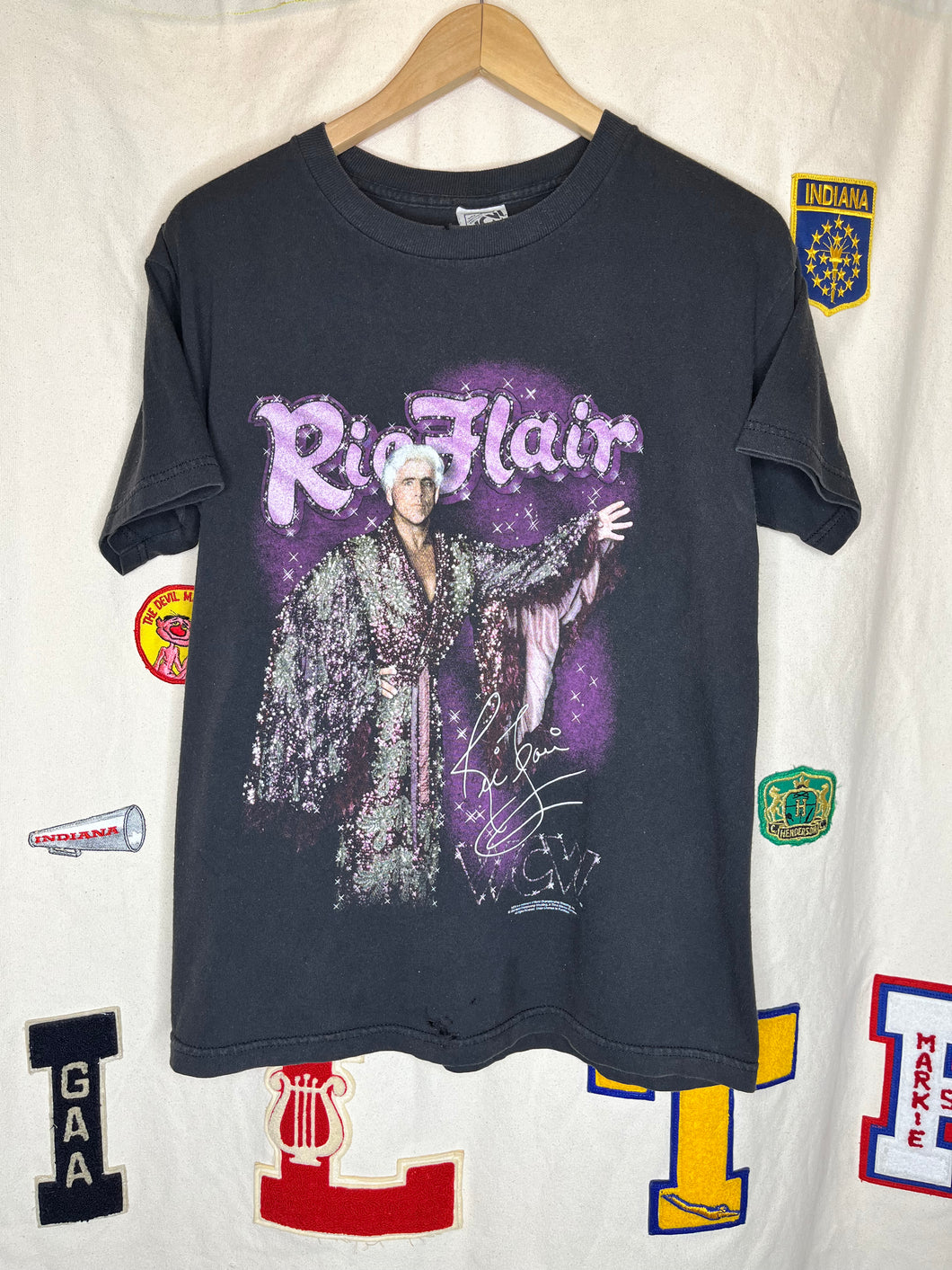 Vintage Ric Flair Pink  Wrestling WCW Black T-Shirt: Youth X