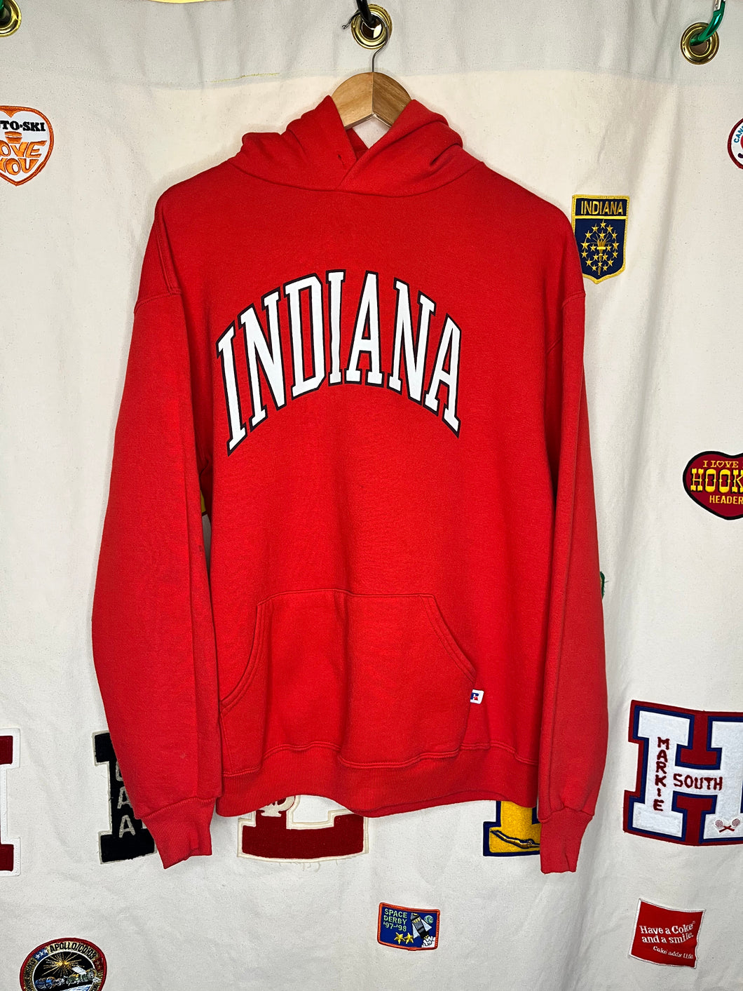 Vintage Indiana University Red Russell Hoodie USA: L/XL