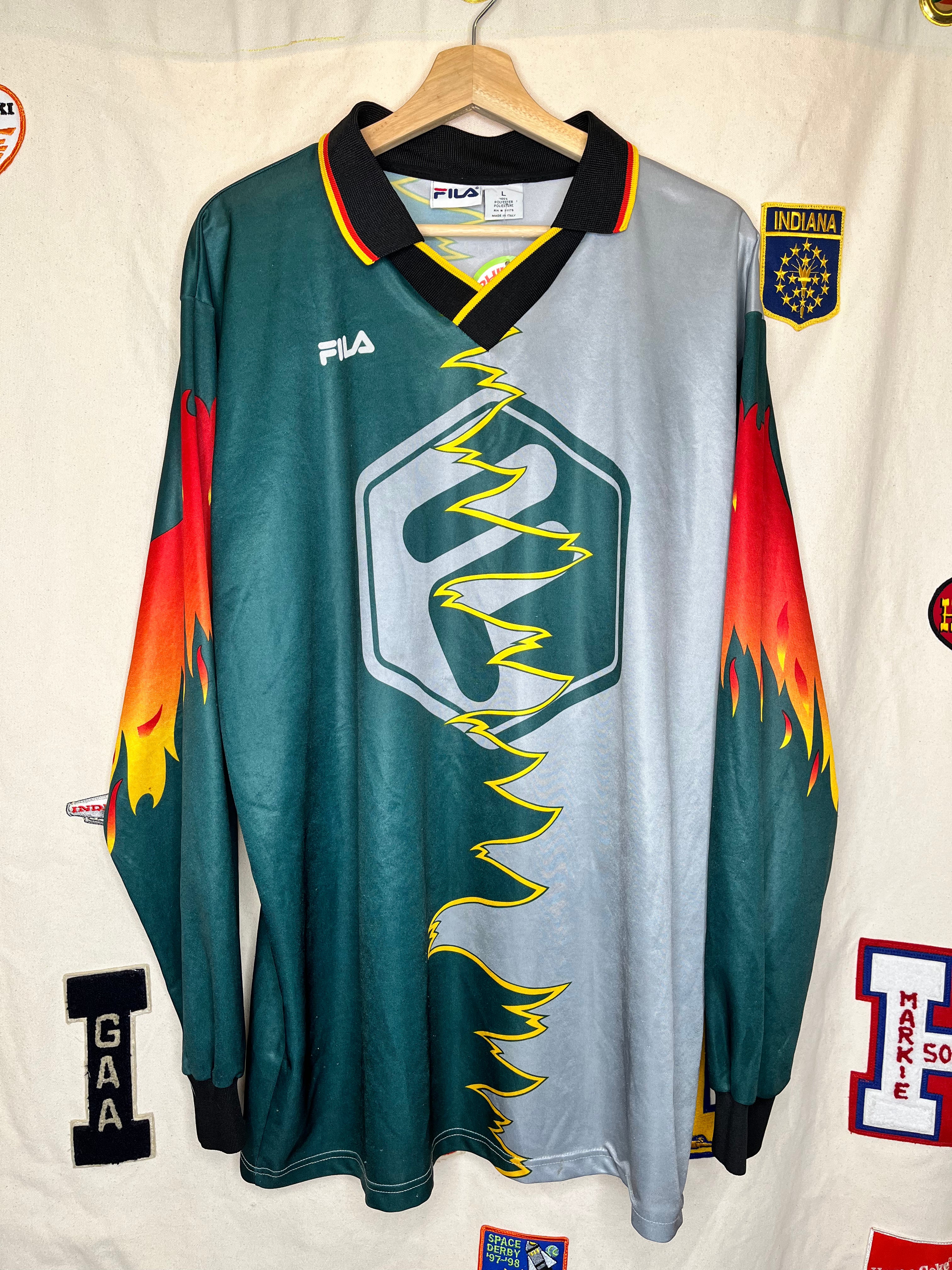 Vintage Fila Soccer Goalie Flames Jersey Kit: Large
