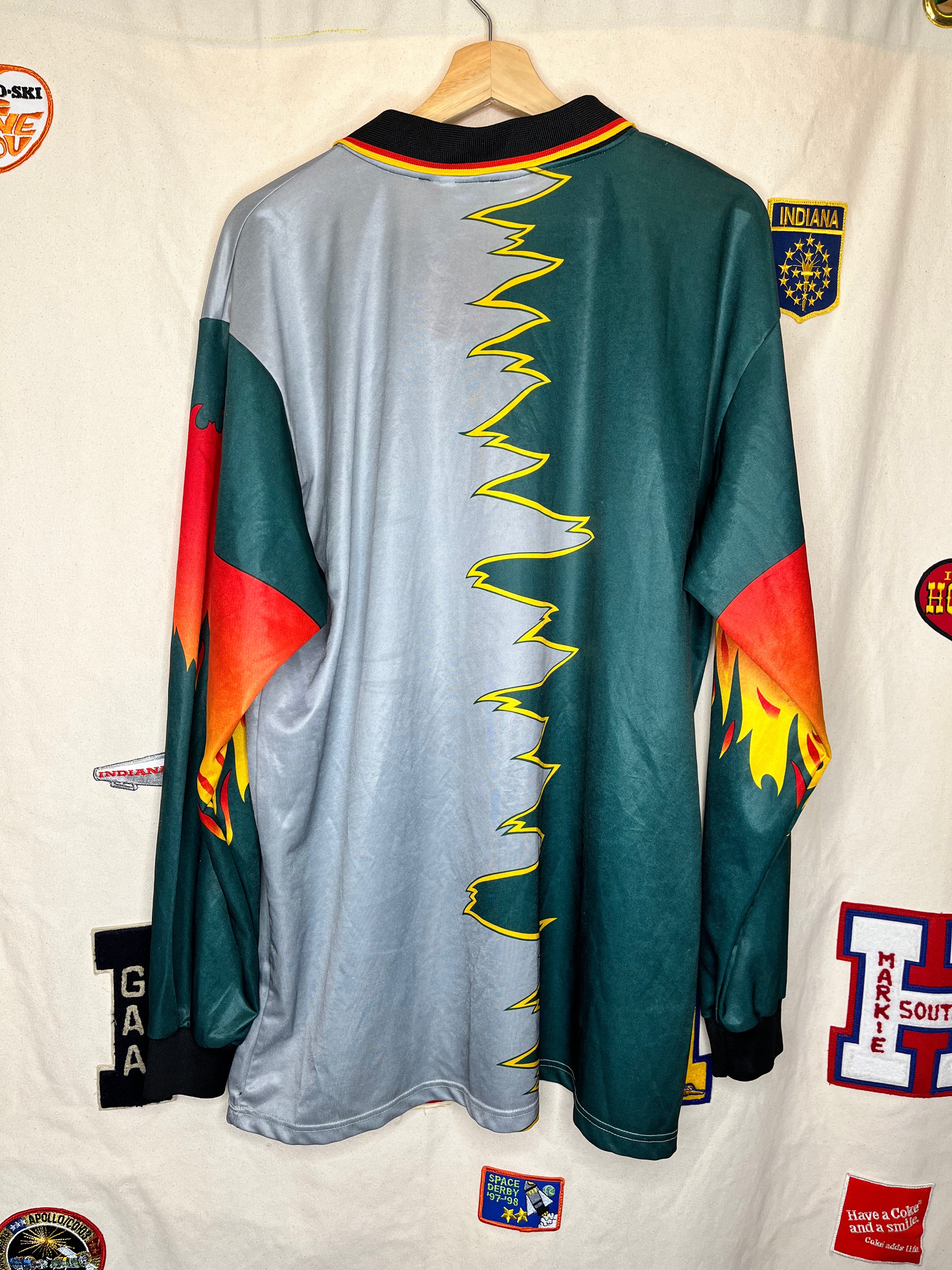 Vintage Fila Soccer Goalie Flames Jersey Kit: Large