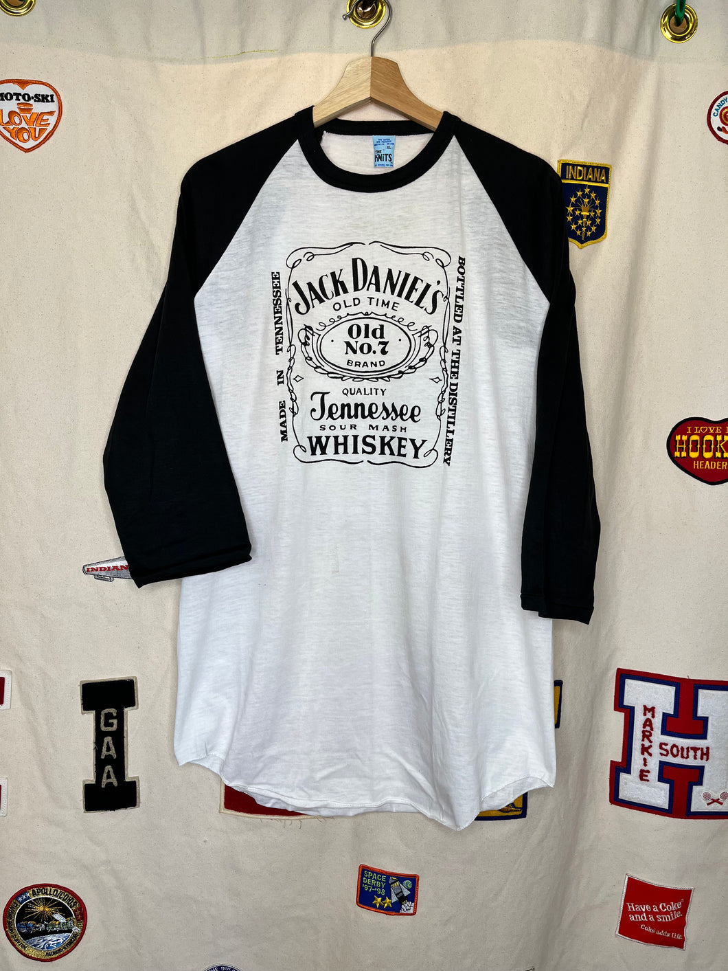 Vintage Jack Daniels Whiskey Baseball Raglan Shirt: XL