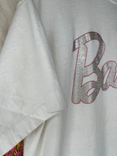 Load image into Gallery viewer, Vintage Barbie Spellout Iridescent Logo White/Pink T-Shirt: Large
