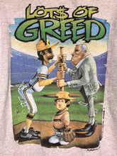 Load image into Gallery viewer, Vintage Lots of Greed Baseball Environmental Artwear Grey T-Shirt: XL
