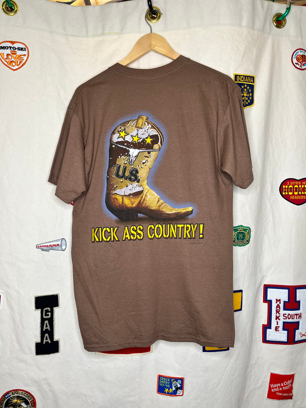 Vintage Brooks & Dunn Kick Ass Country Boot Brown T-Shirt: Medium