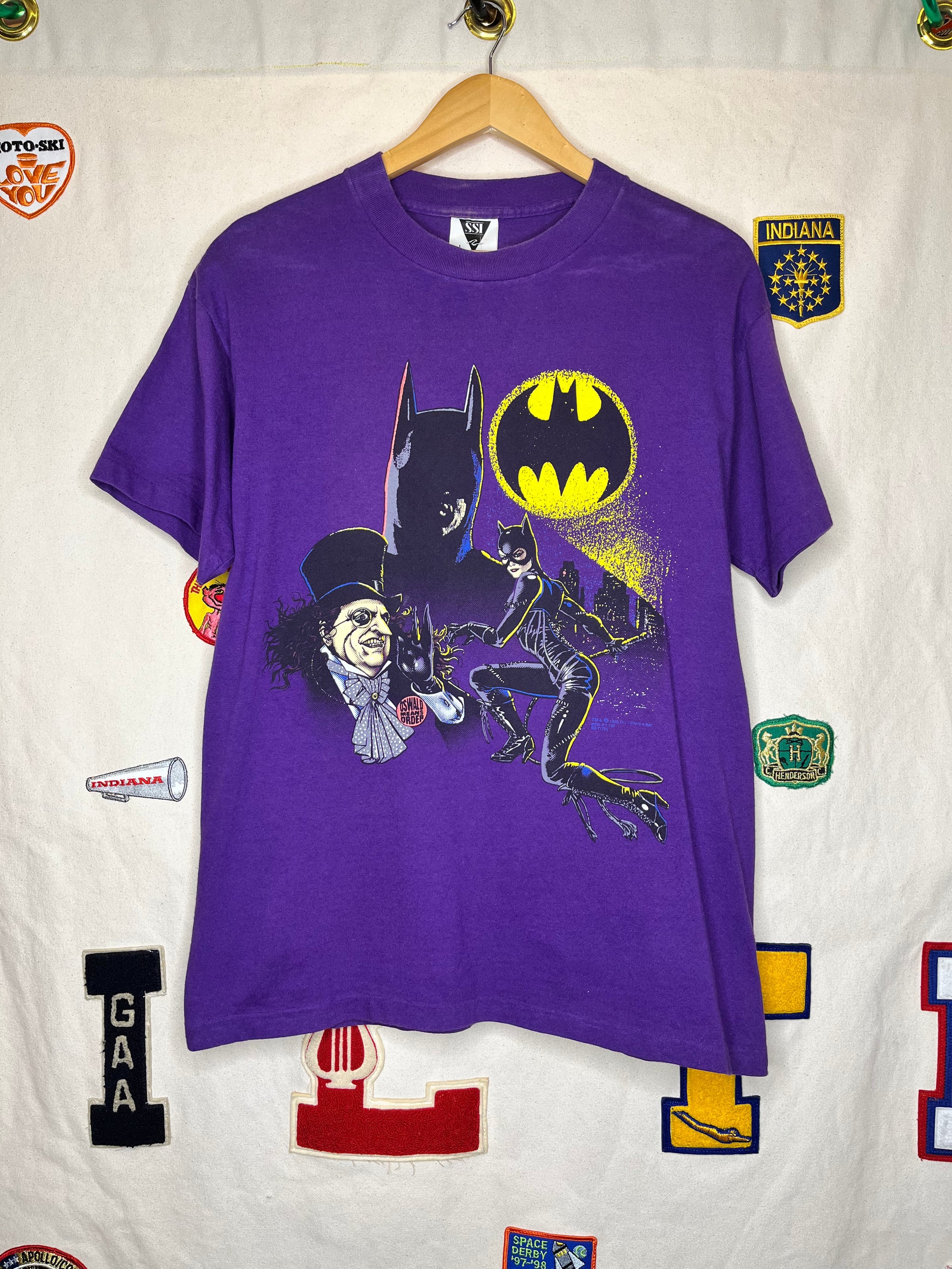 Vintage 90s 1991 Batman DC Comics outlet Collector’s Series Purple Graphic T-Shirt