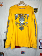 Load image into Gallery viewer, Vintage Harley Davidson Skull Yellow Longsleeve T-Shirt: L:arge
