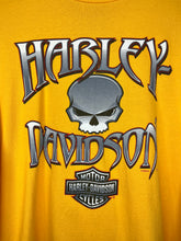 Load image into Gallery viewer, Vintage Harley Davidson Skull Yellow Longsleeve T-Shirt: L:arge
