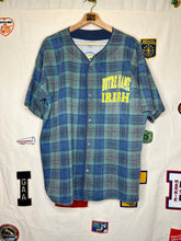 Load image into Gallery viewer, Vintage Notre Dame Irish Green/Navy Plaid Baseball Jersey: Large
