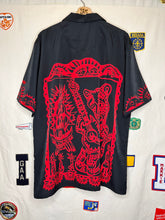 Load image into Gallery viewer, Vintage Carlos Santana Dragonfly Black/Red Button Up Shirt: Large
