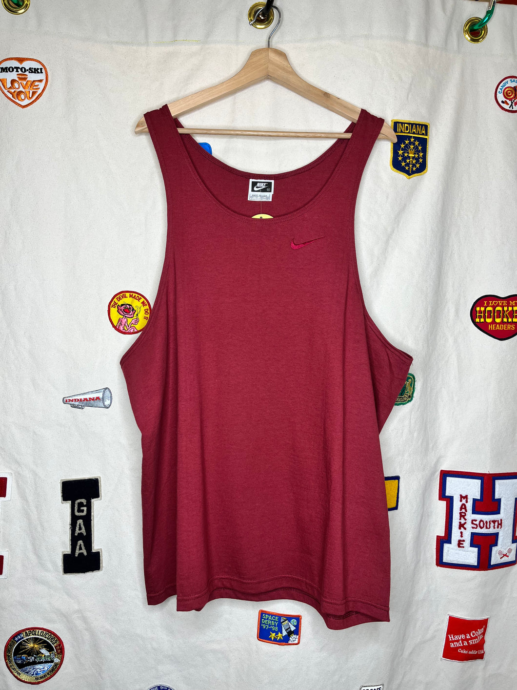 Vintage Nike Burgundy Embroidered Tank Top USA: XL