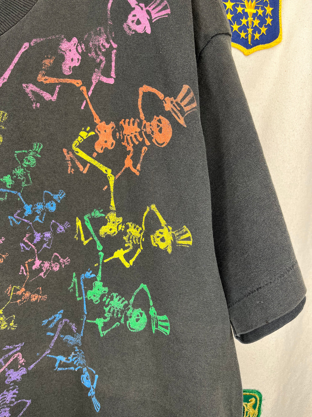 Vintage Grateful Dead Skeleton Spiral Black T-Shirt: XL