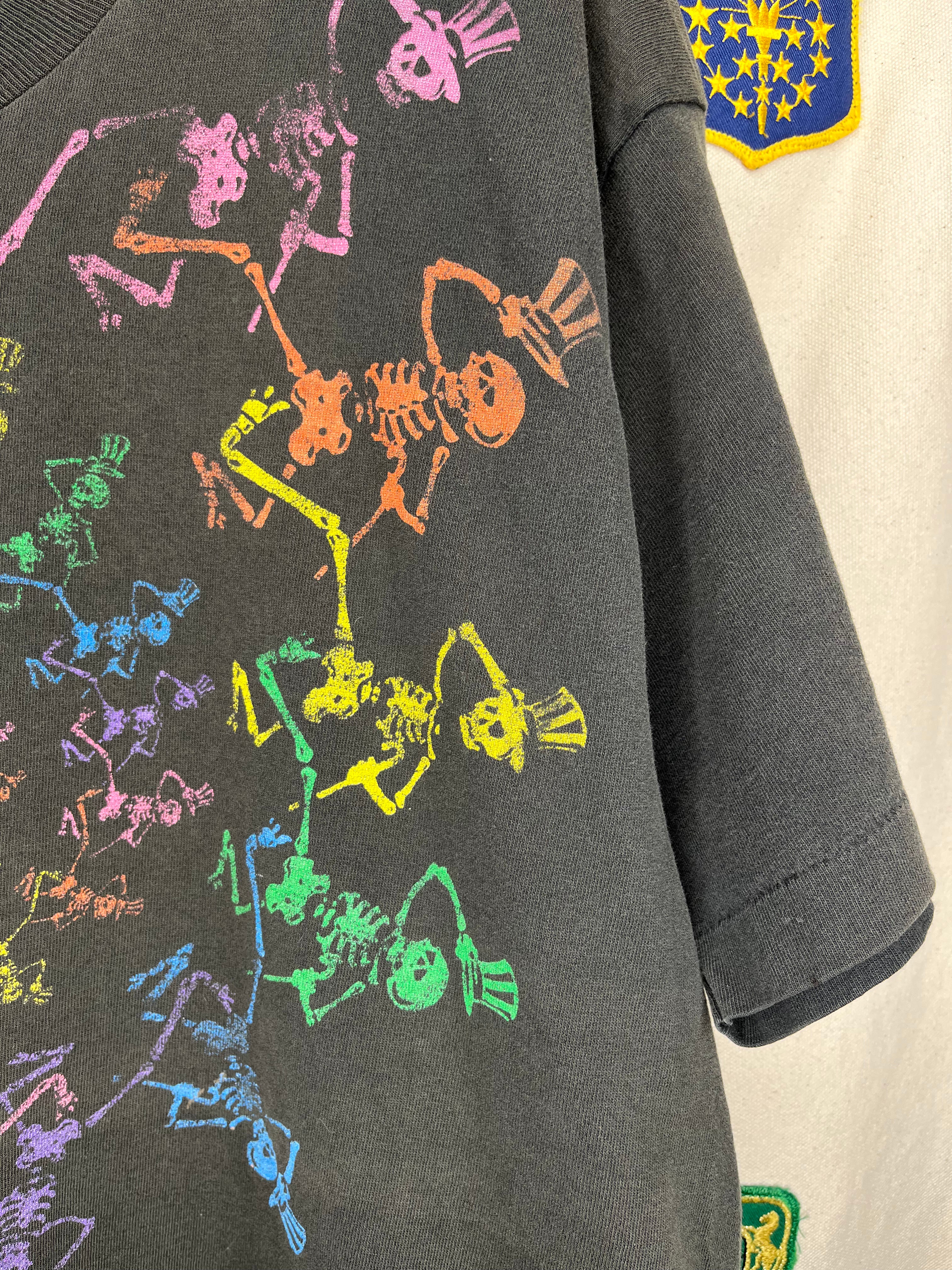 Vintage Grateful Dead Skeleton Spiral Black T-Shirt: XL