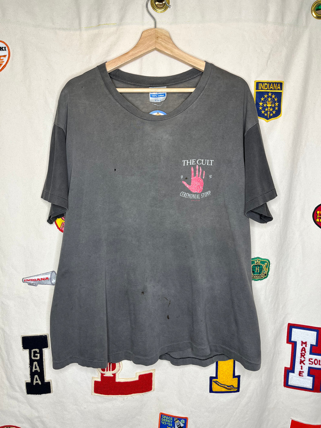 Vintage 1991 The Cult Ceremonial Stomp Band Faded Distressed T-Shirt: XL