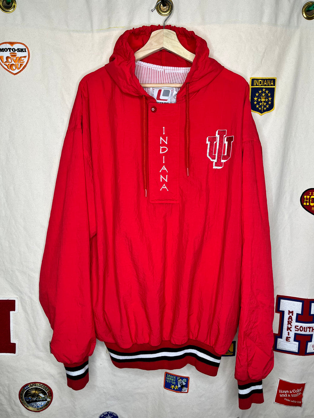 Vintage Indiana University Half-Zip Legends Windbreaker Jacket: XL