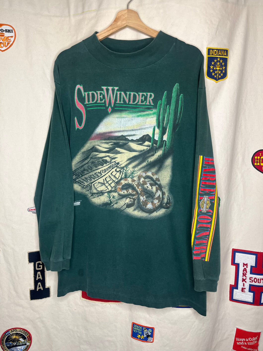 Vintage Harley Davidson Side Winder Long Sleeve T-Shirt: L