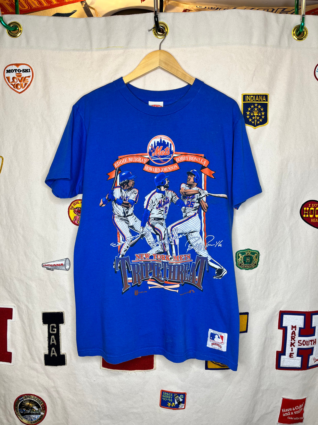 Vintage New York Mets Triple Threat MLB Nutmeg T-Shirt: Large