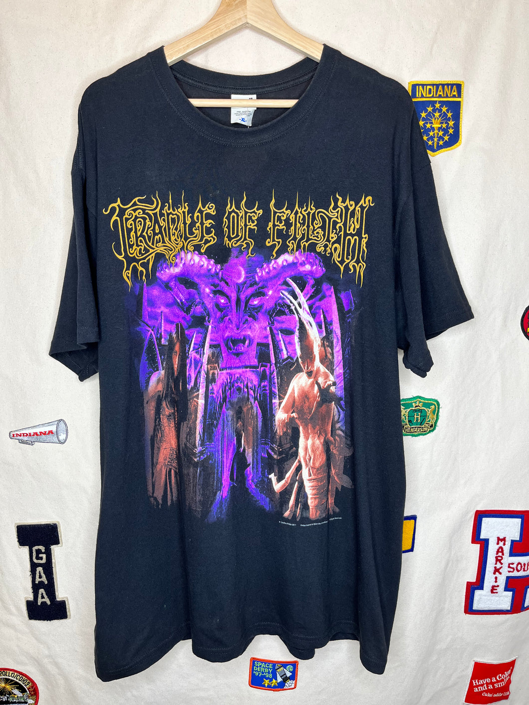 Vintage Cradle of Filth Tortured Soul Asylum Rock Band 2011 Black T-Shirt: XL