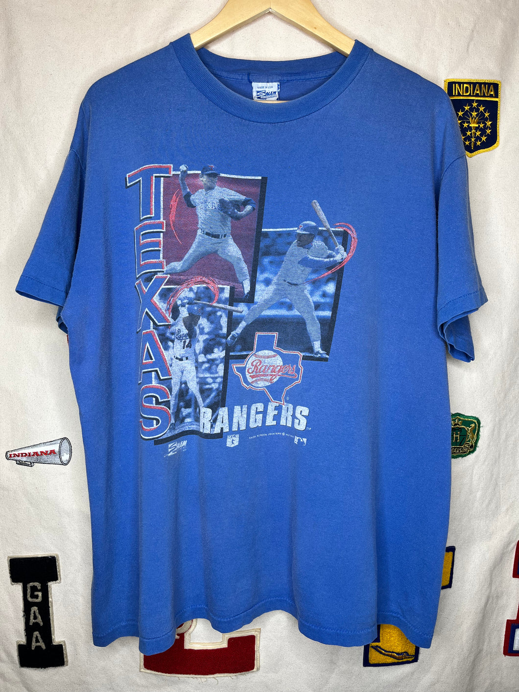Vintage Texas Rangers MLB Nolan Ryan Salem Blue T-Shirt 1990: XL
