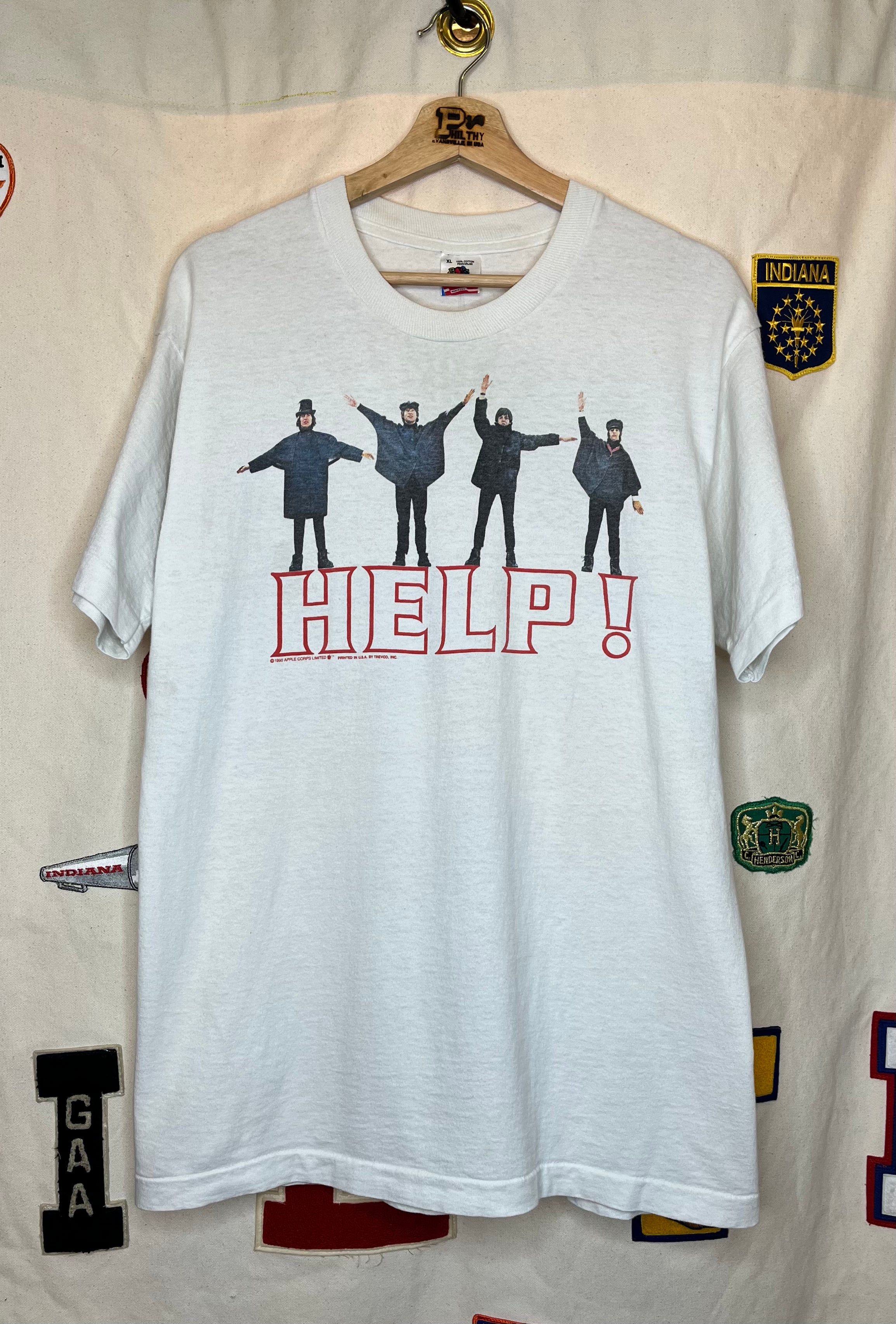 Vintage The Beatles Help! I Need Somebody 1990 White T-Shirt 海外 ...