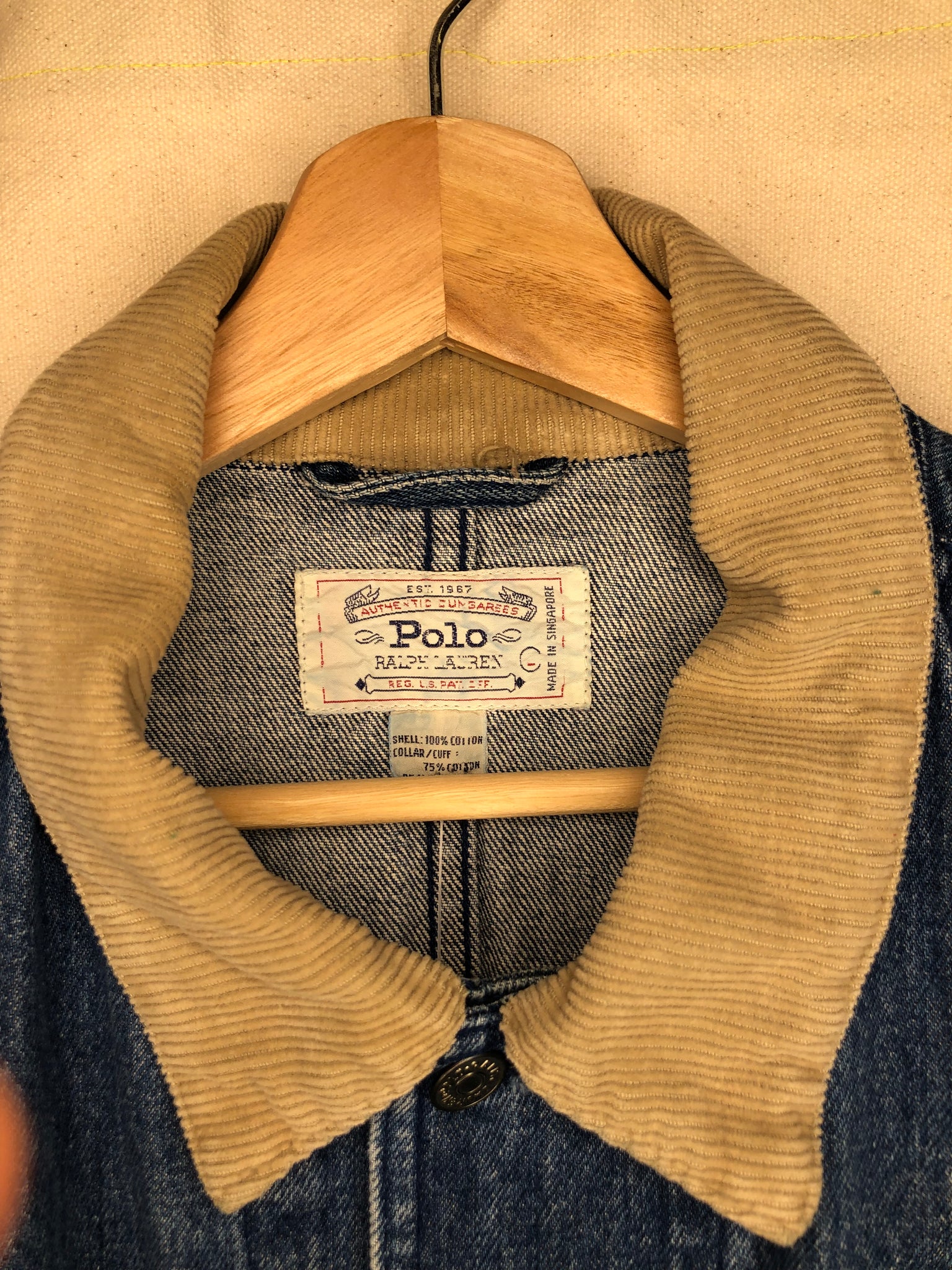 Vintage Polo Ralph Lauren Denim Chore Hunting Jacket Large