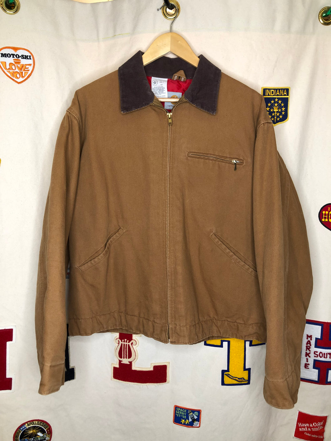 Vintage Carhartt Tan Detroit Canvas Zip Up Insulated Jacket: XL