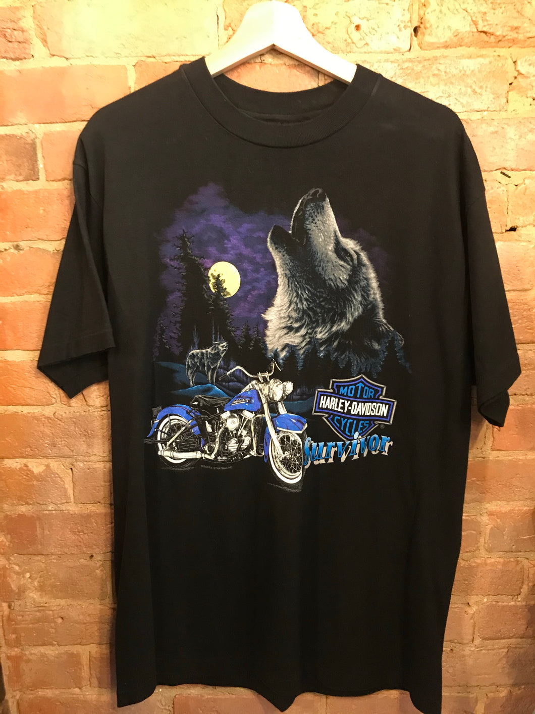 1993 Harley Davidson Wolf T-Shirt: L