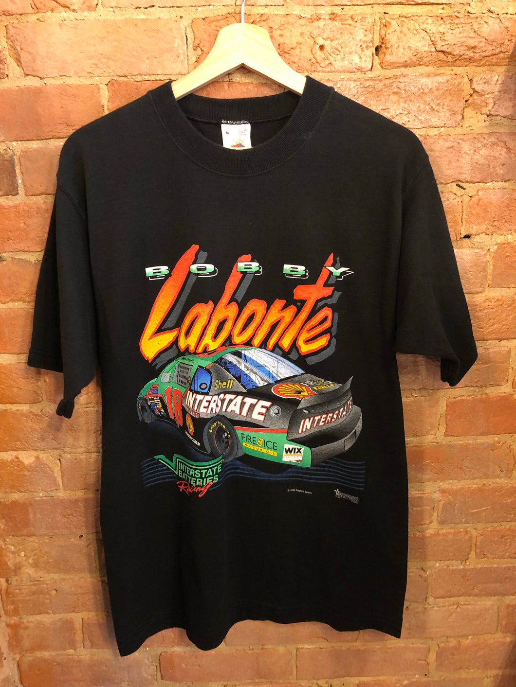 Bobby Labonte Nascar Interstate Batteries Black T-Shirt: Medium