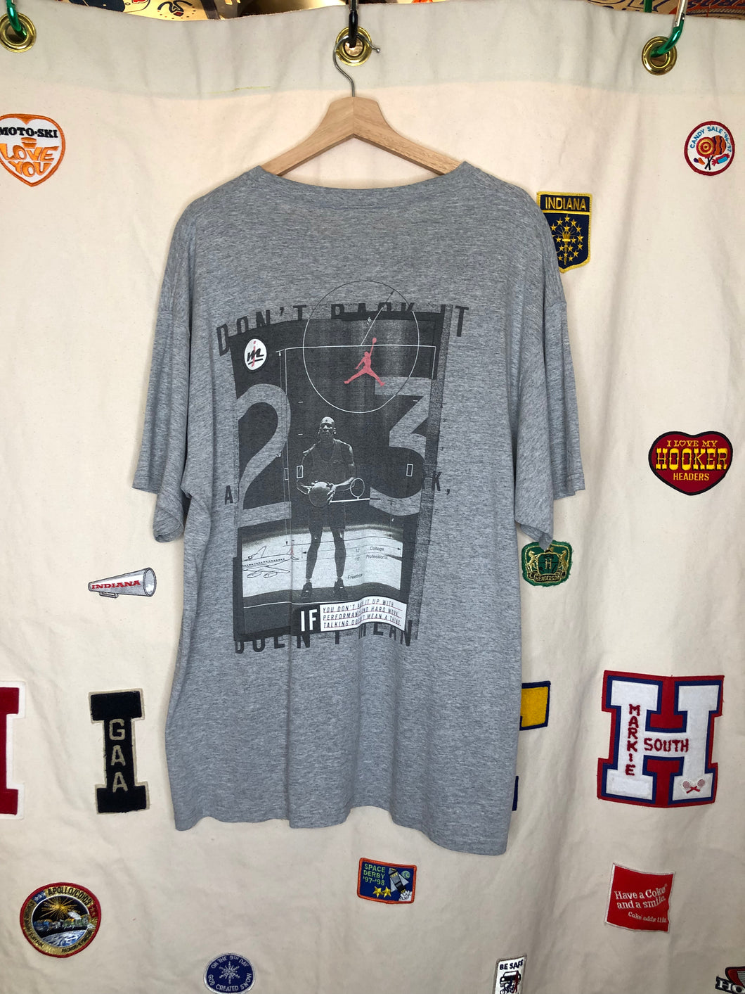 Vintage Nike Michael Jordan MJ 23 Free Throw Grey T Shirt Large