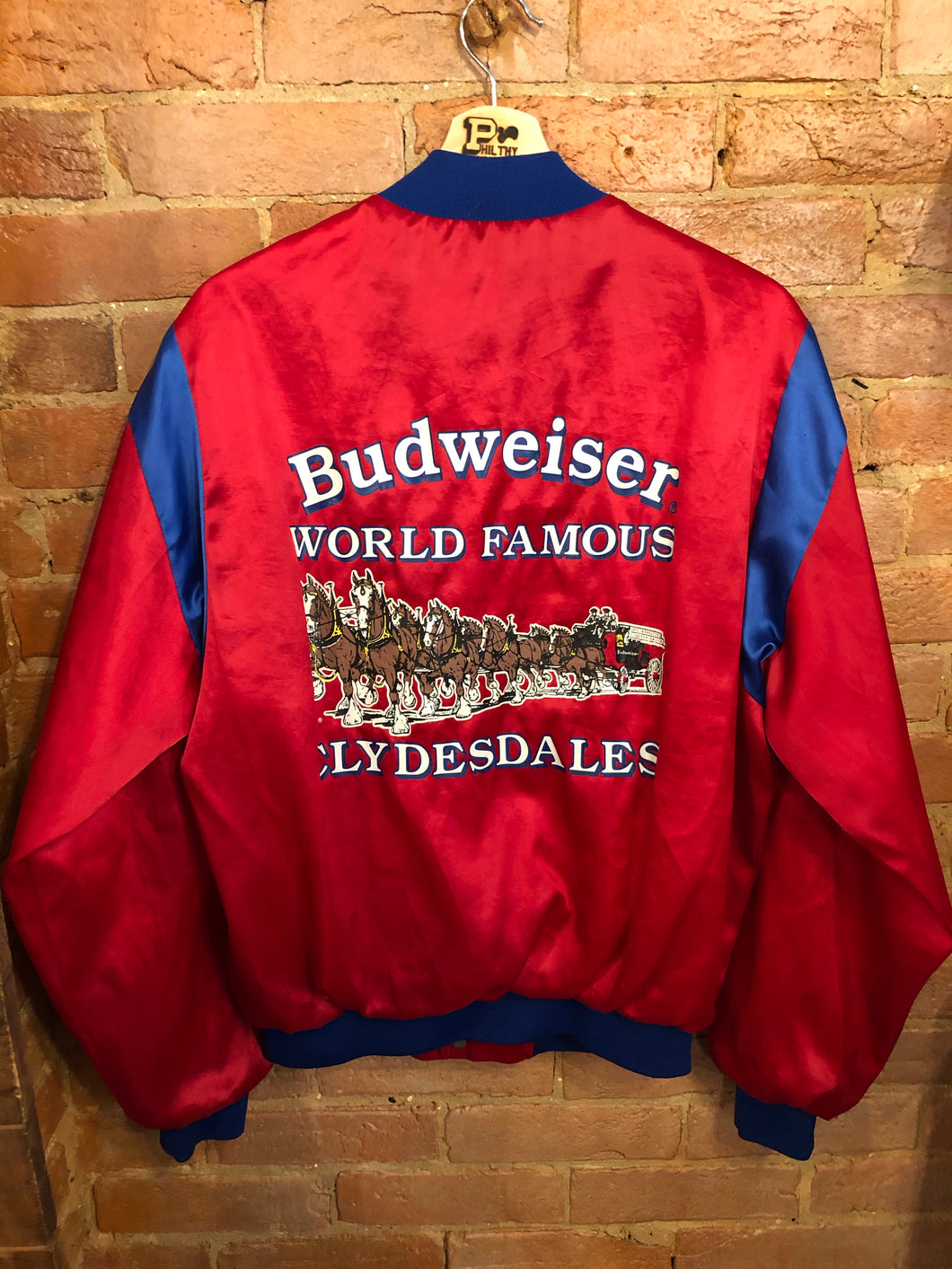 Budweiser Clydesdales Red/Blue Satin Jacket: Medium