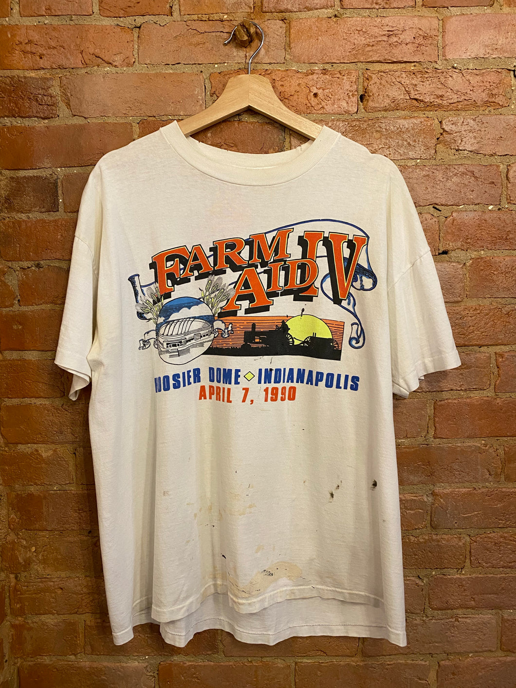 1990 Farm Aid IV Indianapolis Concert T-Shirt: XL