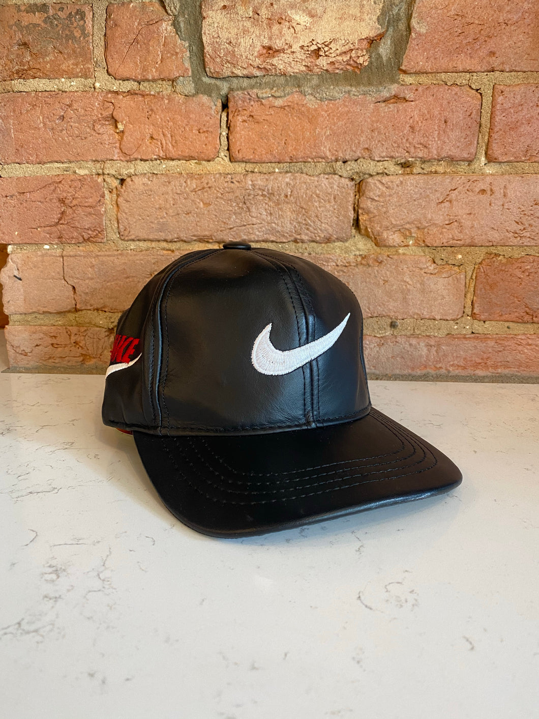 Vintage Leather Nike Strapback Hat