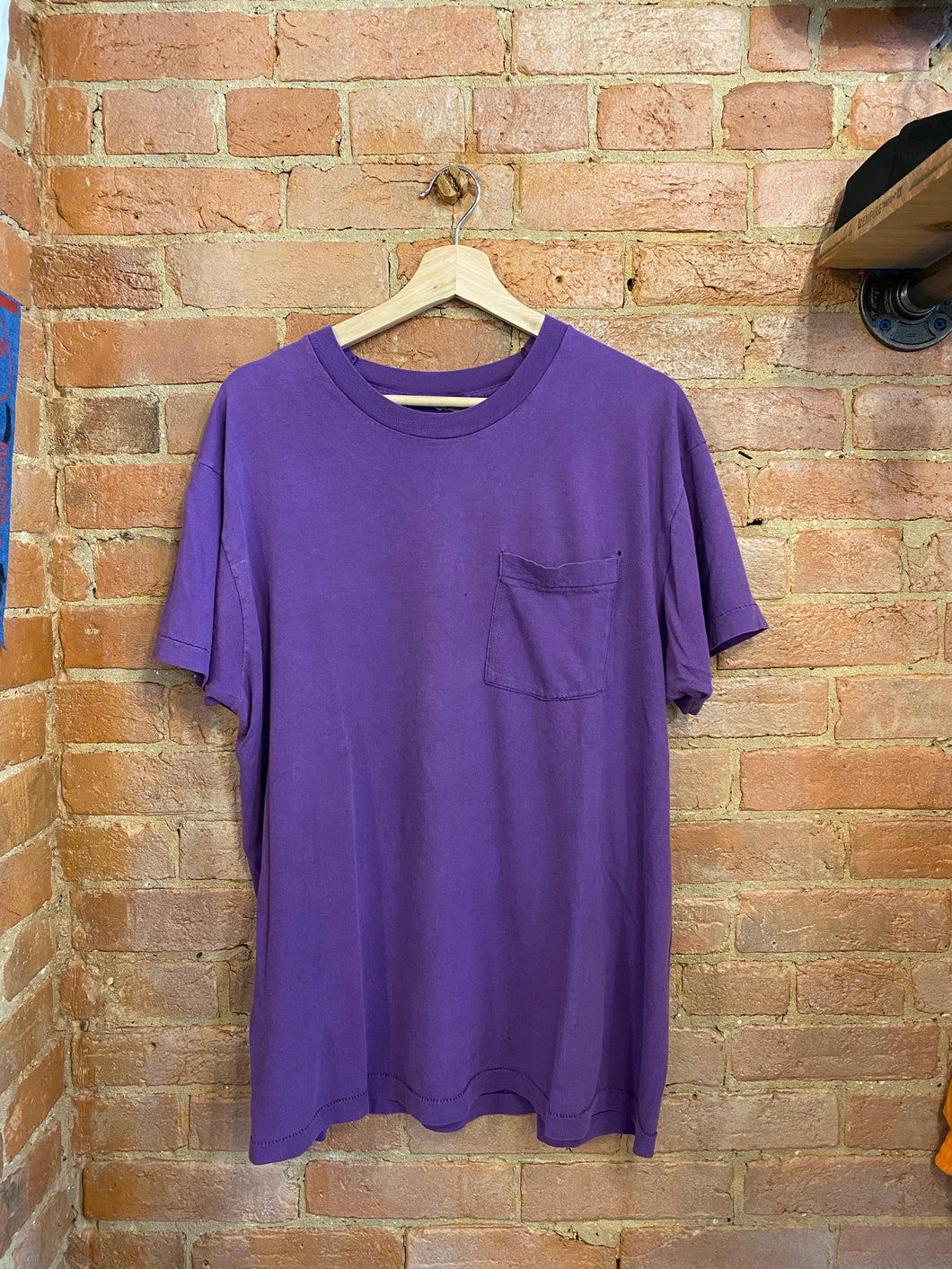 Vintage Blank Purple Pocket Tee: L/XL