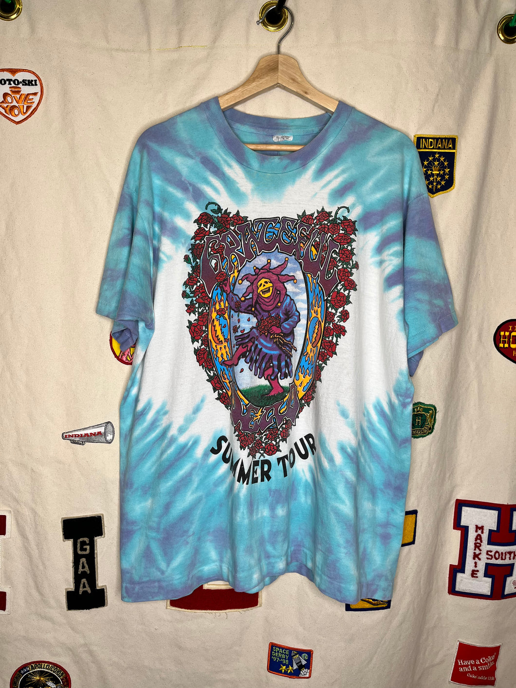 Vintage Grateful Dead Jester 1995 Summer Tour Tie Dye T-Shirt: XL