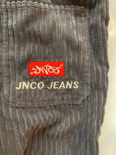 Load image into Gallery viewer, JNCO Dark Grey Corduroy Flaired High Water Pants 34x28
