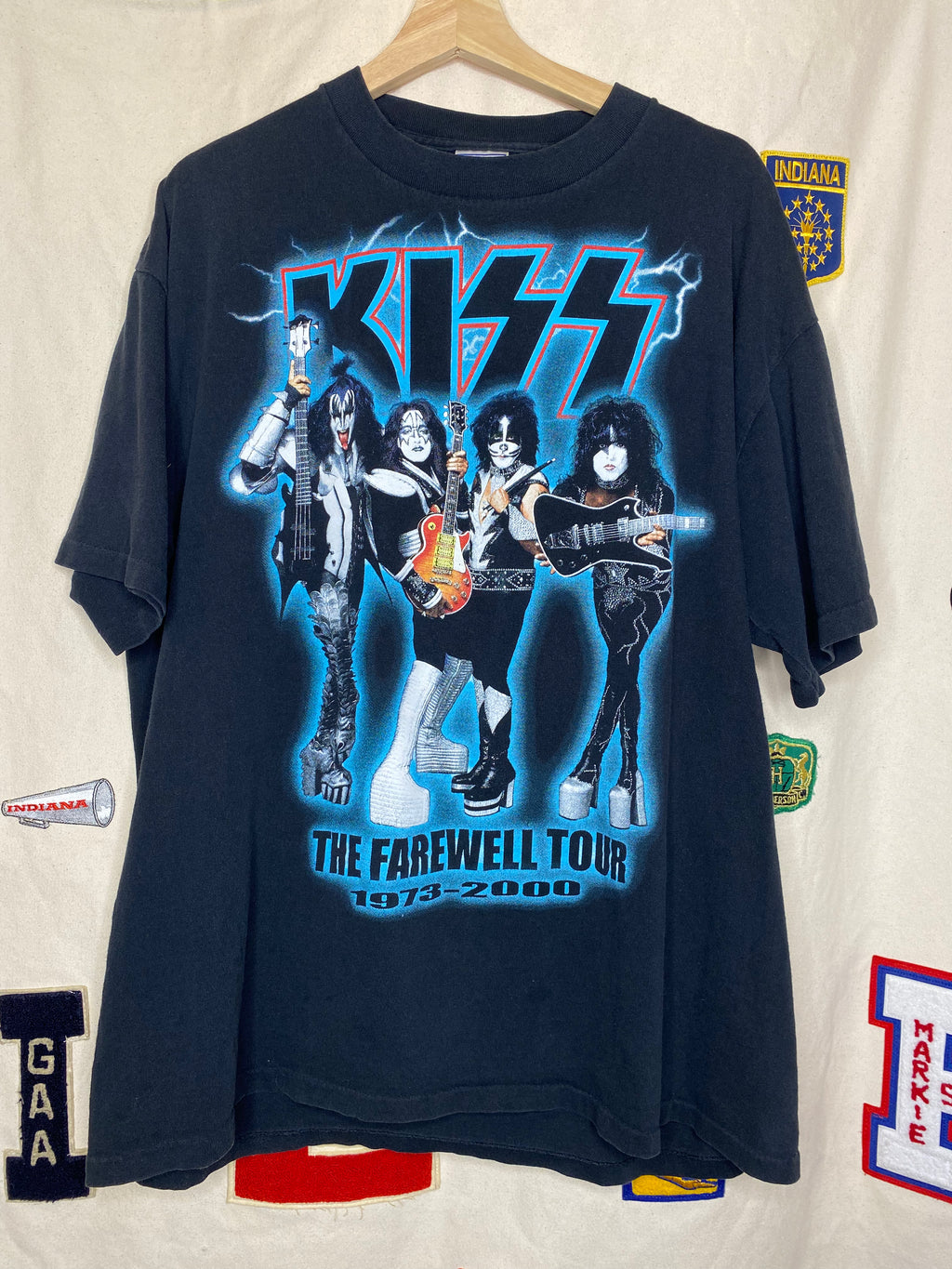 Vintage KISS Band Farewell Tour 2000 Rock Black All Sport T-Shirt : XL