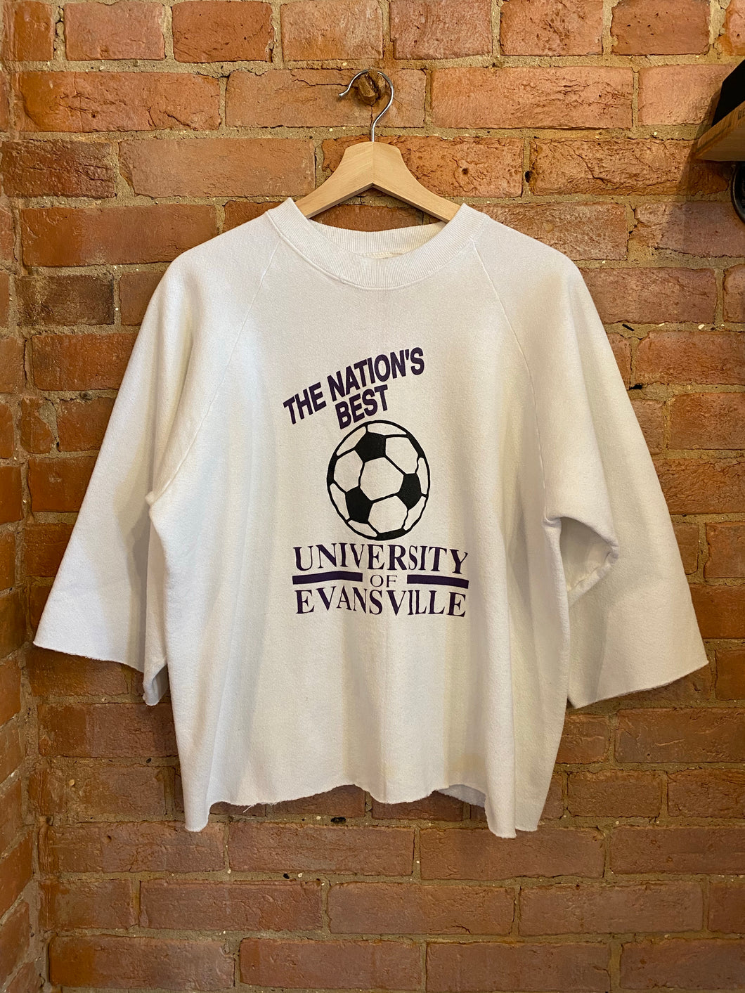 Vintage University of Evansville Soccer Crewneck: XL