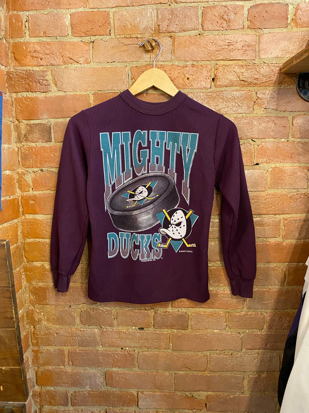 Mighty Ducks Waffle Knit Thermal Shirt: Youth Large