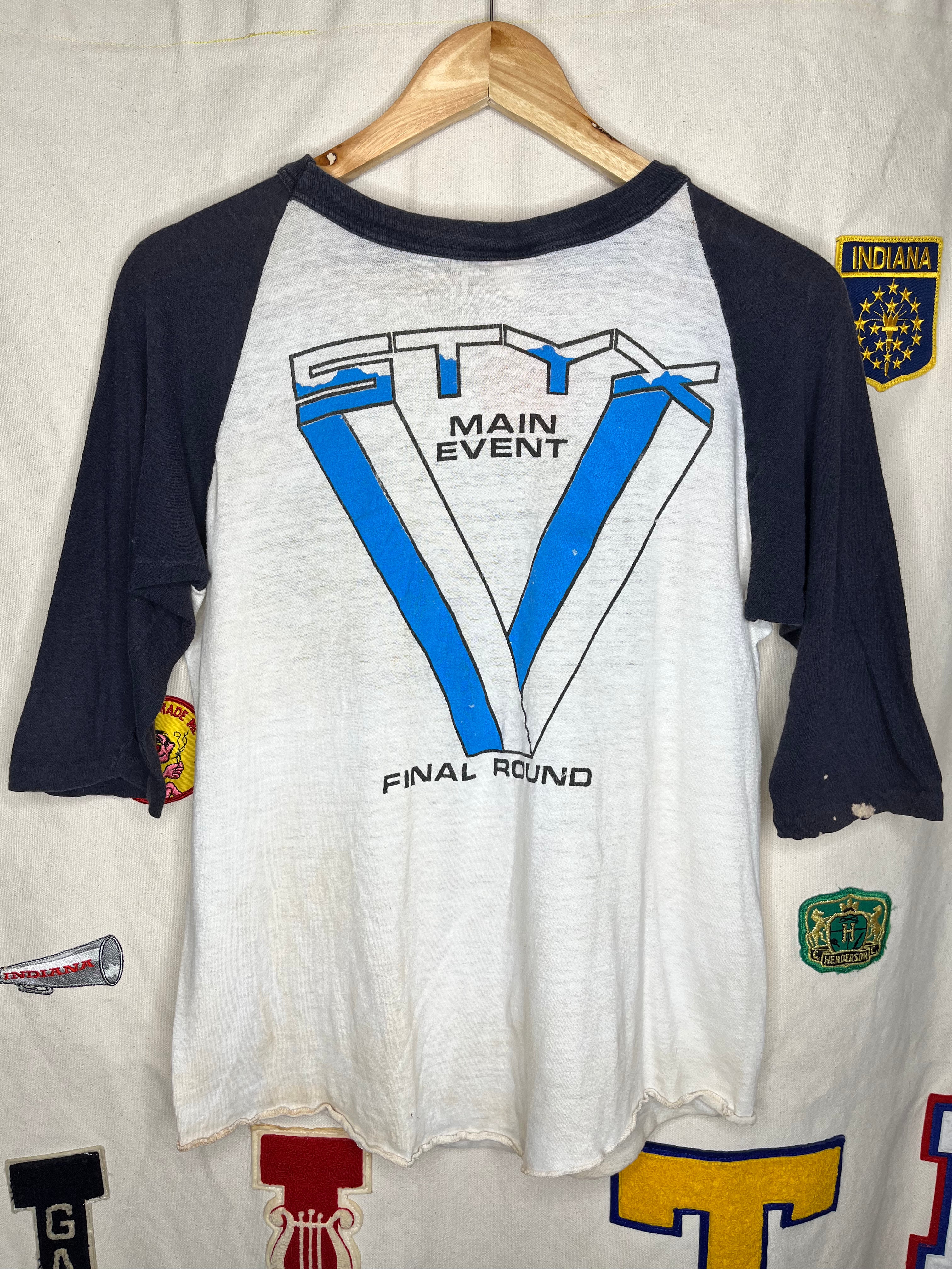 Vintage Styx Main Event Final Round Raglan 1979 Tour T-Shirt: Medium