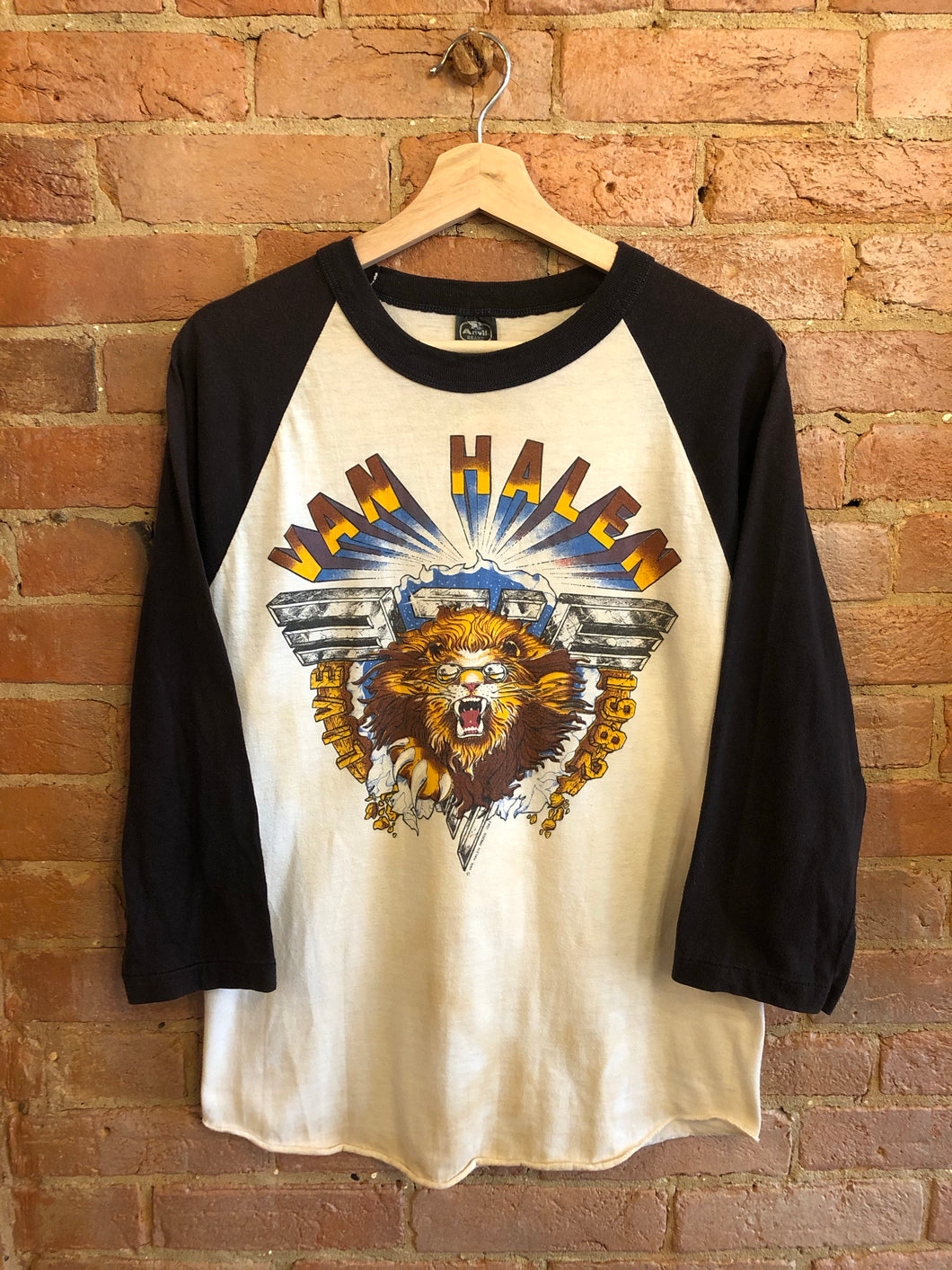 1982 Van Halen Live Concert Raglan T-Shirt: Large