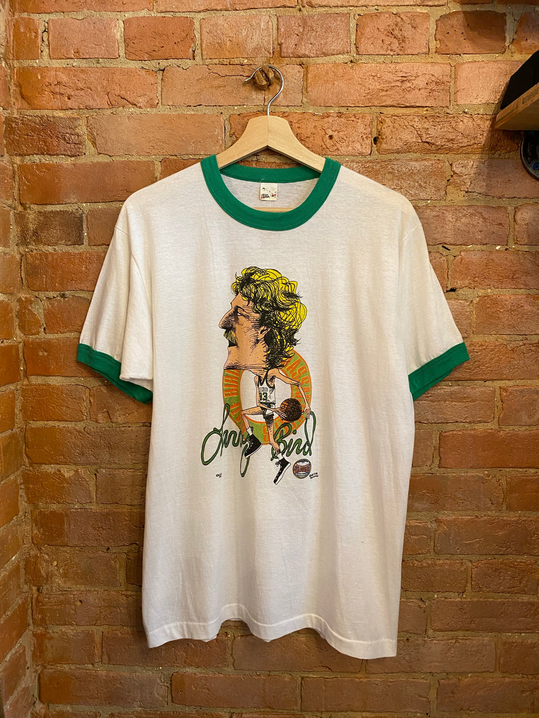 1986 Larry Bird Ringer Tee: L/XL