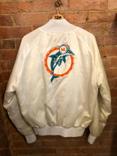 Load image into Gallery viewer, Miami Dolphins White Satin Jacket: Large
