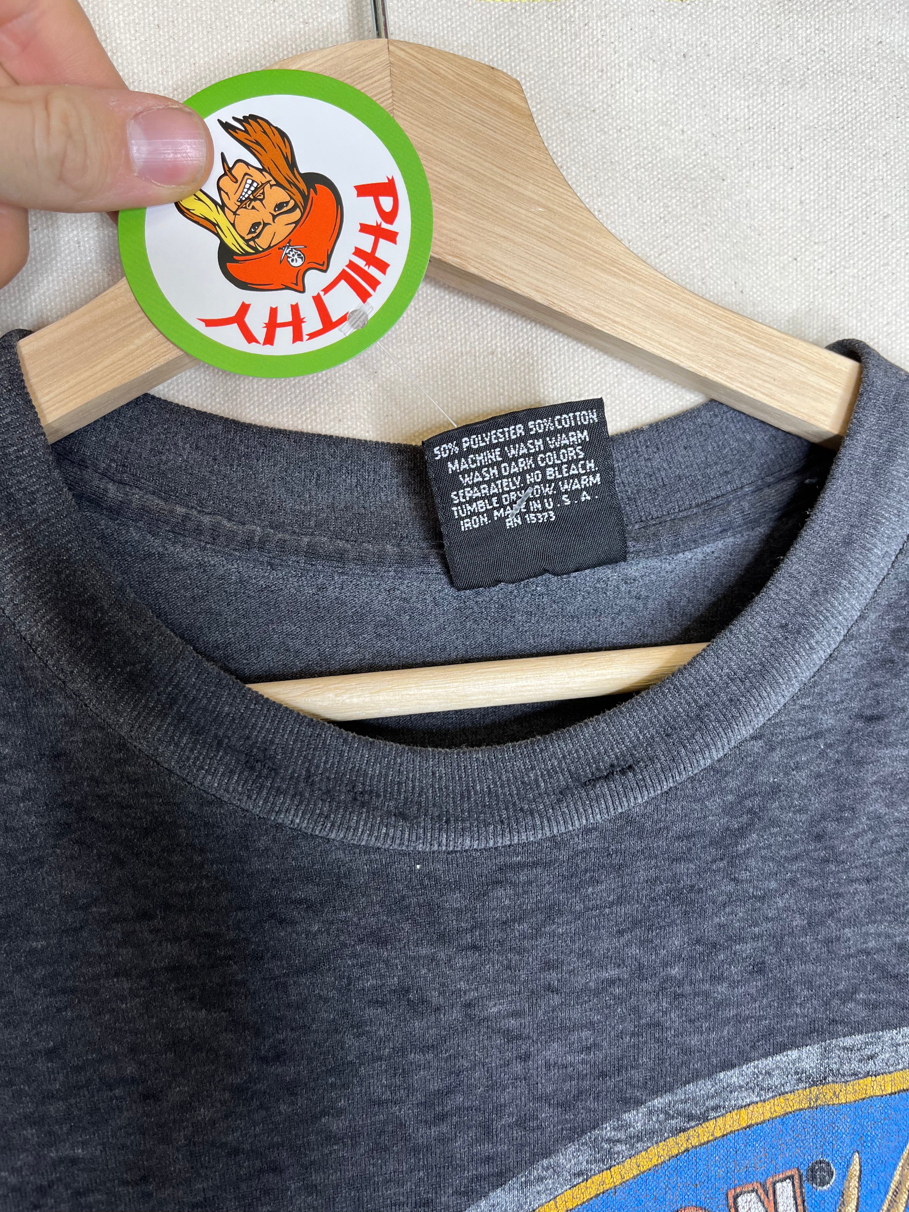 Vintage Faded Harley 1992 3D Emblem Black T-Shirt Eagle