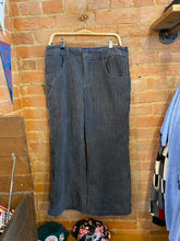 Load image into Gallery viewer, JNCO Dark Grey Corduroy Flaired High Water Pants 34x28
