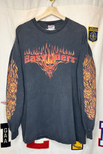 Load image into Gallery viewer, Vintage Easyriders Longsleeve Flames Black Faded Biker T-Shirt: Large
