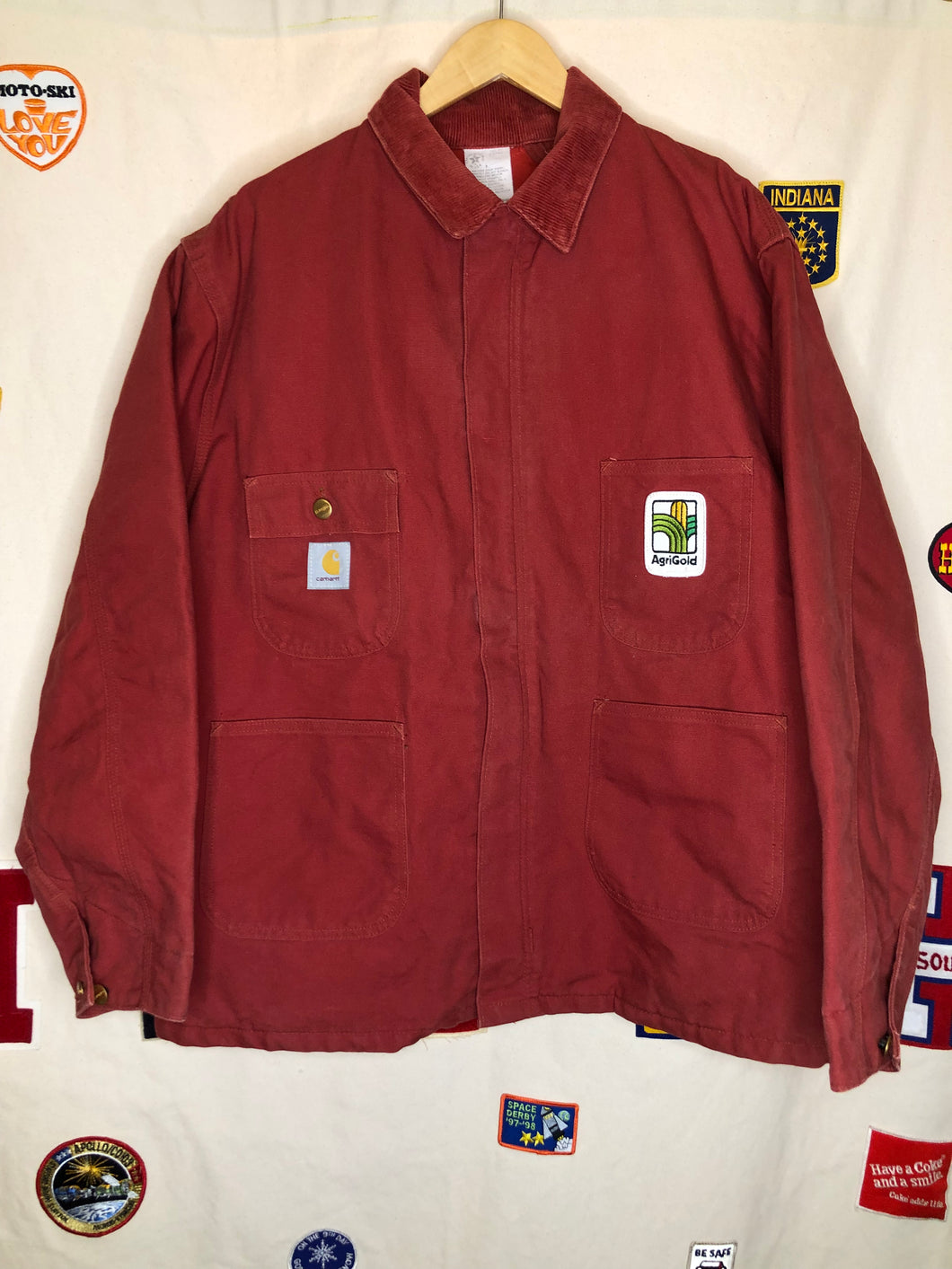 Vintage Carhartt Agrigold Red Canvas Chore Jacket: XL