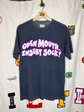 Load image into Gallery viewer, Vintage WF Wrestling Mr Socko Open Mouth Insert Sock T-Shirt: Large
